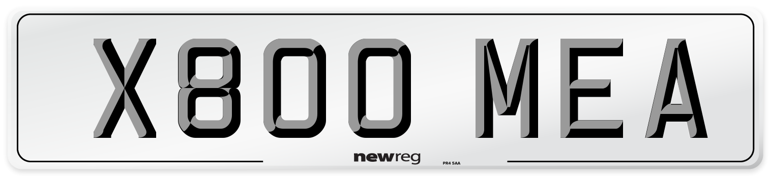 X800 MEA Number Plate from New Reg